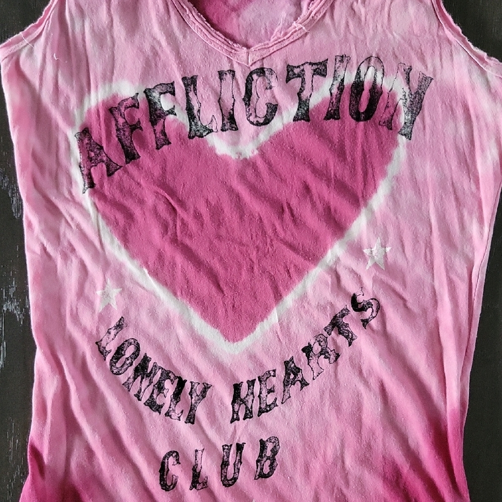 Vintage Affliction Pink Fitted Tank Top - Picture 7 of 12